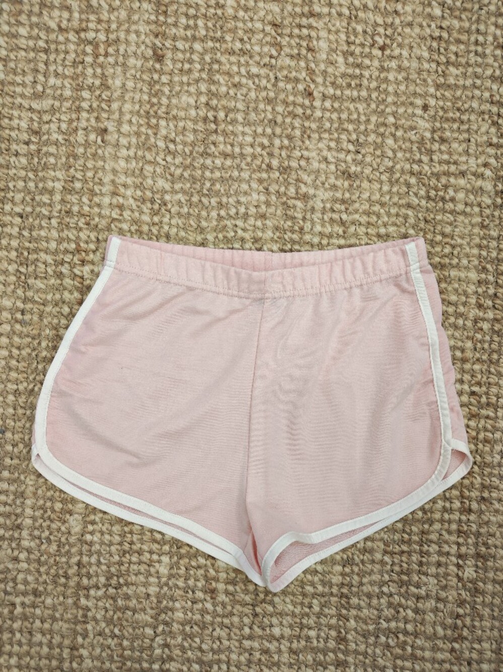 SHEIN Light Pink Athletic Shorts with White Trim